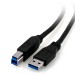 USB 3.0 Kabel 1,0 m, USB B Stecker auf USB A Stecker, schwarz