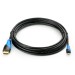 microHDMI auf HDMI 2.0 Kabel, 3 m, schwarz/blau