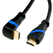 HDMI 2.0 Kabel, gewinkelt, 0,5 m, schwarz/blau