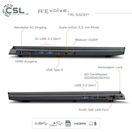 Notebook CSL R'Evolve C15 5500U / 4000GB+8GB#4