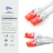0.25m flat ribbon patch cable Cat6, white/red