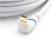 HDMI 2.0 cable, angled, 2 m, white/blue