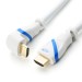 HDMI 2.0 cable, angled, 10 m, white/blue