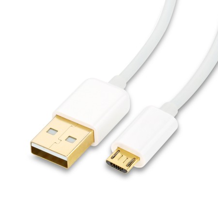 Câble microUSB vers USB 2.0, 2,0 m, blanc