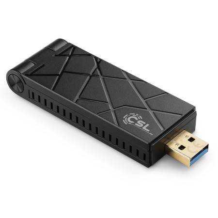Clé USB WLAN 1200 MBit/s (600 MBit/s @ 2,4 GHz) - CSL AX1800 + extension USB