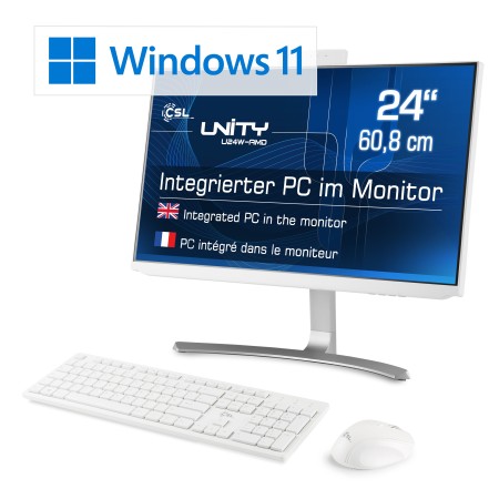 All-in-One-PC CSL Unity U24W-AMD / 4650G / Windows 11 Famille / 1000Go+16Go