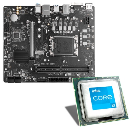 Carte mère Intel Core i3-12100F / MSI PRO H610M-E DDR4 Bundle