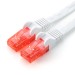 Câble patch plat Cat6 de 0,25m, blanc/rouge
