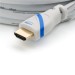 Câble HDMI 2.0, 0,5 m, blanc/bleu