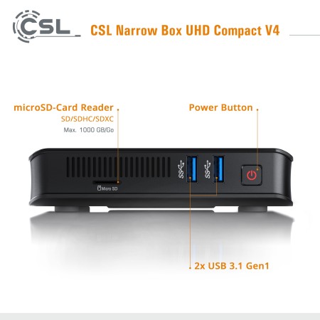 Mini PC - CSL Narrow Box Ultra HD Compact v4 / 512GB M.2 SSD / Windows 10 Home#4