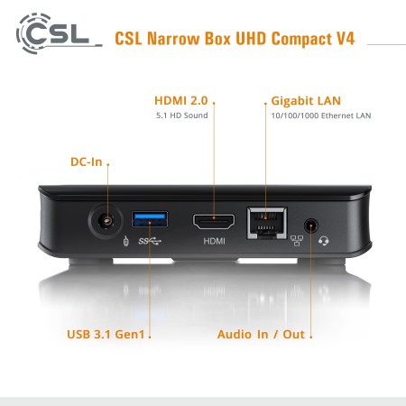 Mini PC - CSL Narrow Box Ultra HD Compact v4 / 512GB M.2 SSD / Windows 10 Home#3
