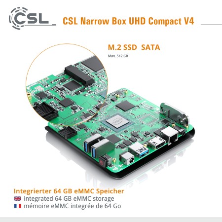 Mini PC - CSL Narrow Box Ultra HD Compact v4 / 512GB M.2 SSD / Windows 10 Home#7