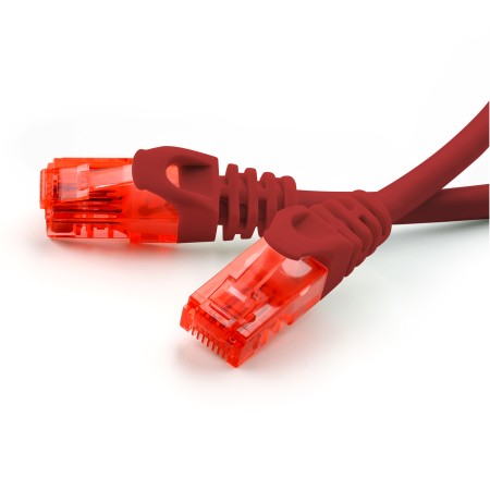 Cable de conexión de 0,5 m Cat6, rojo