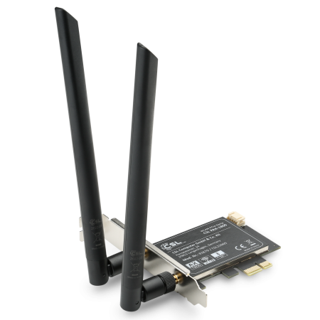Tarjeta Wifi PCIe 1200 MBit/s (600 MBit/s a 2,4 GHz), Bluetooth 5.2 - CSL PAX-1800