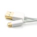 Cable microUSB a USB 2.0, 1,0 m, blanco