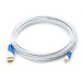 Cable microHDMI a HDMI 2.0, 1,5 m, blanco/azul