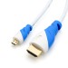 Cable microHDMI a HDMI 2.0, 3 m, blanco/azul