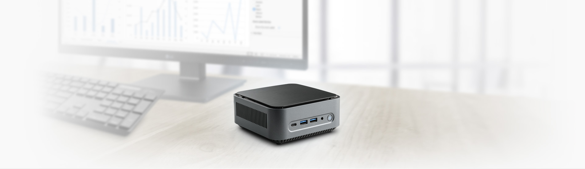 Perfect for home offices or as a multimedia hub for 4K entertainment - our silent Narrow Box Premium mini PC with 16 GB RAM.